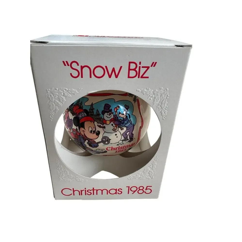Vintage 1985 Schmid Collectors Snow Biz Walt Disney Mickey Christmas Ornament
